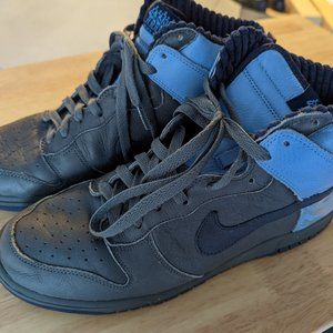 Nike Dunk Hi "Black Fives SCA Brooklyn", Carolina Blue Navy Grey, Size 10.5